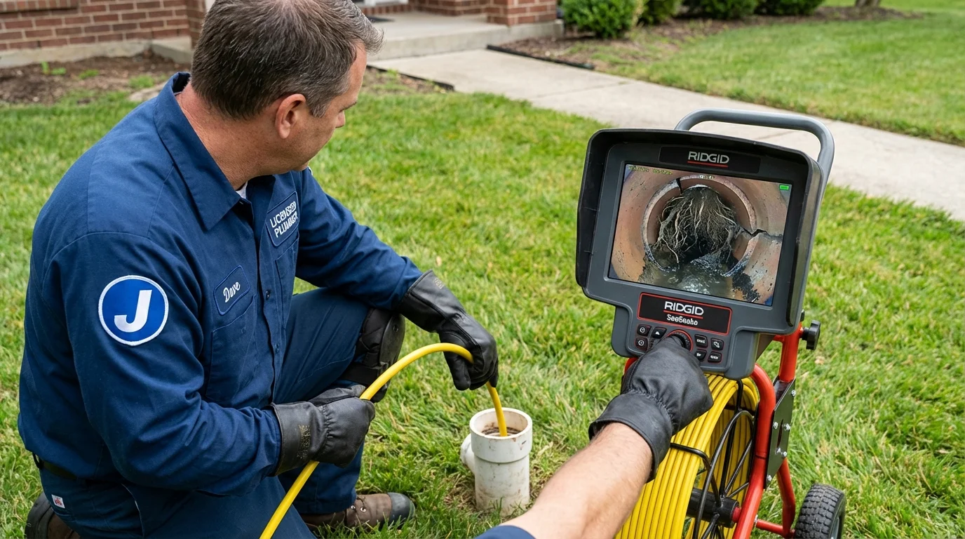 Sewer camera inspection being performed by Johns Plumbing LLC in Leola